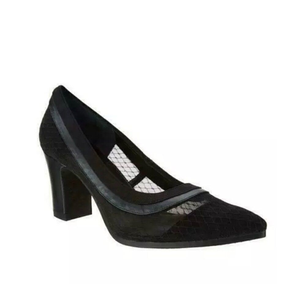 Lori Goldstein Yarden Women Black Mesh Pump Size 9.5